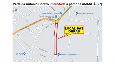 Rua Antônio Borazo interditada