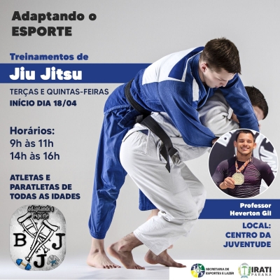 Secretaria de Esportes abre inscrições para treinamentos de Jiu Jitsu para atletas e paratletas