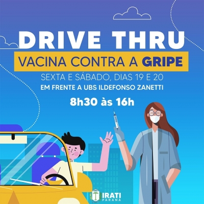 Saúde vai realizar drive thru de vacinação contra a gripe em Irati